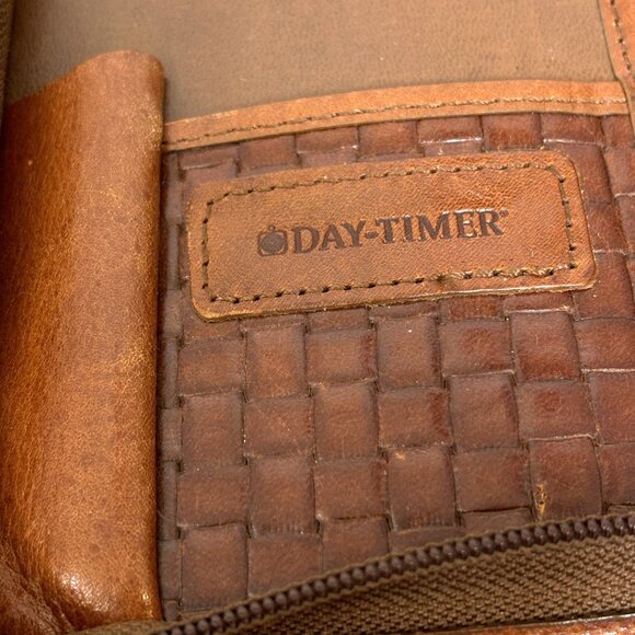 Day Timer Zip Around Basketweave Embossed Planner Cover Vintage - Picture 8 of 11